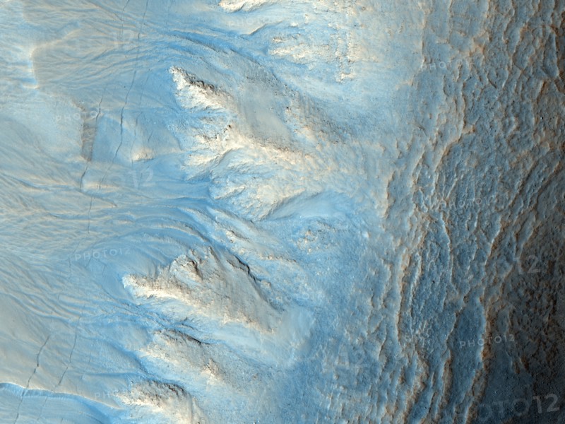 Satellite image of the impact of a crater