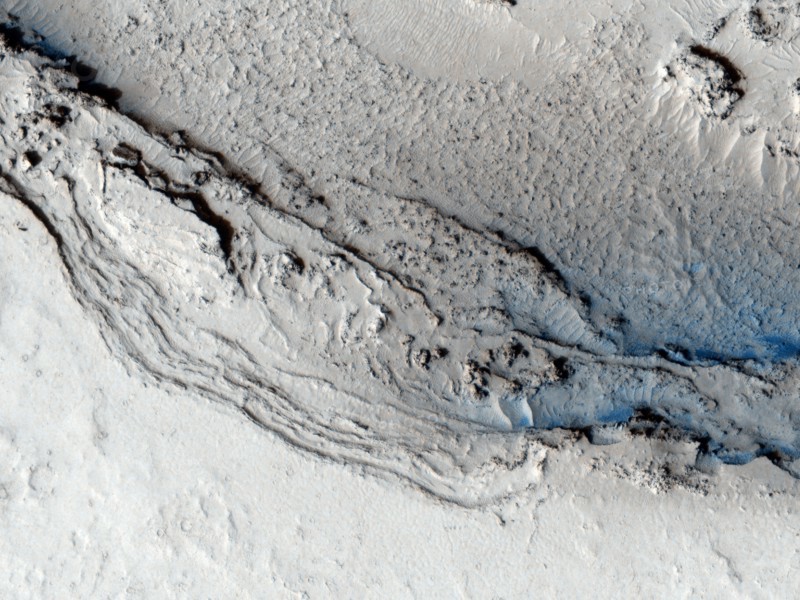 Funnel-shaped terminus of Lethe Vallis