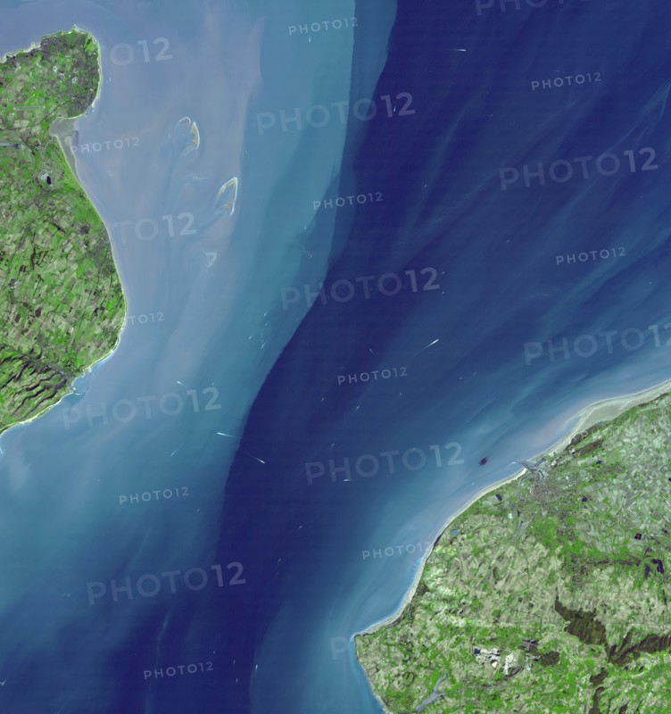 Satellite view of the English Channel