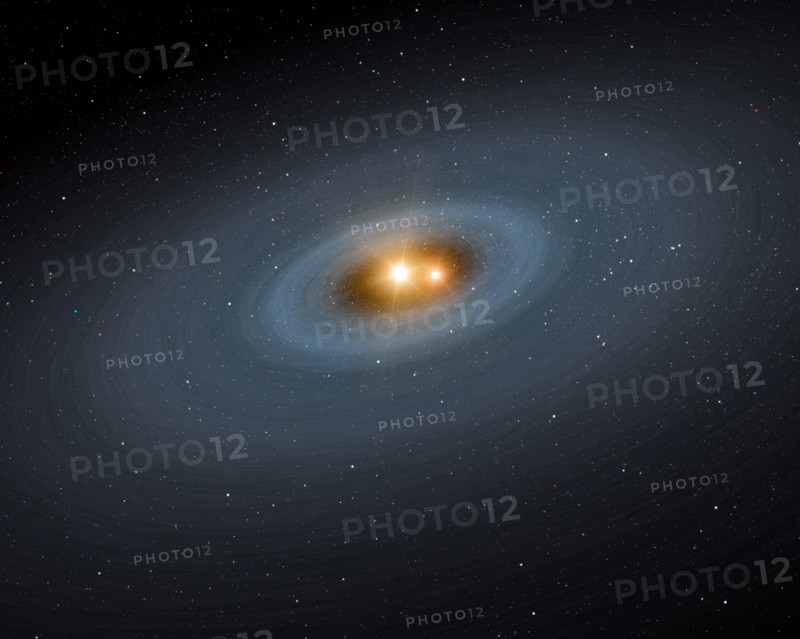 Pair of stars and a surrounding disk of dust