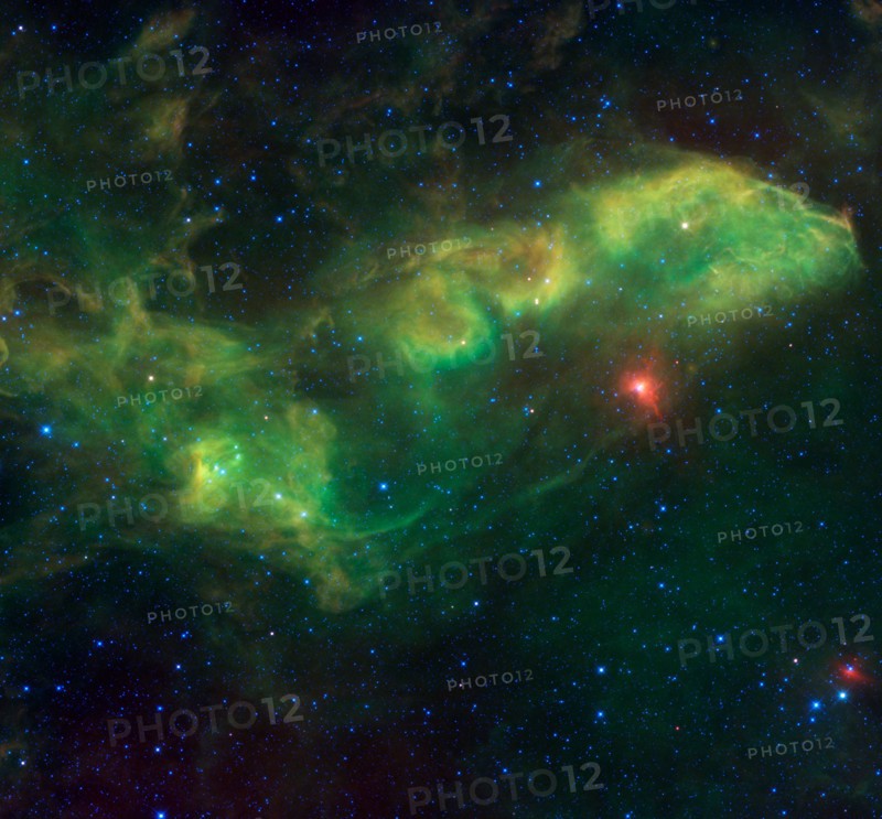 Jabbah is the name of the bright star right of center