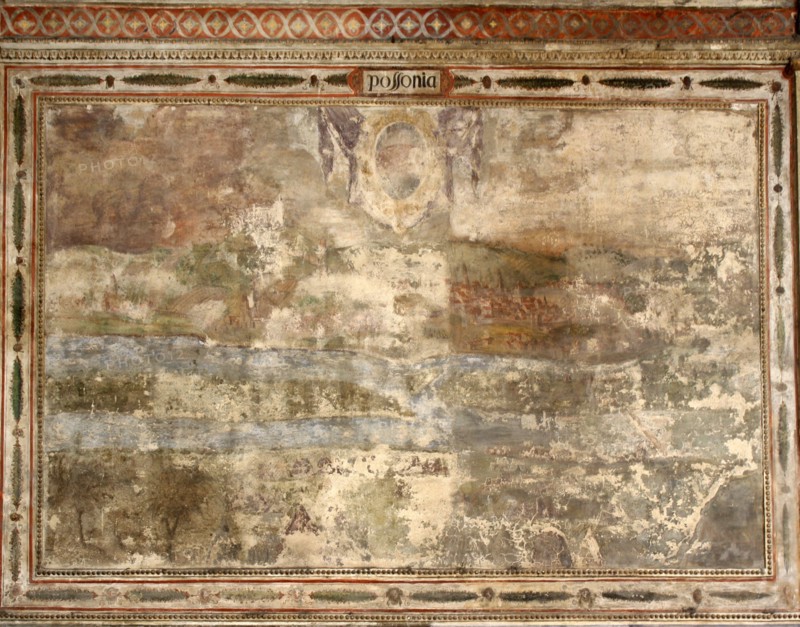Painted interior detail from the Palazzo Vecchio in Florence, Italy.