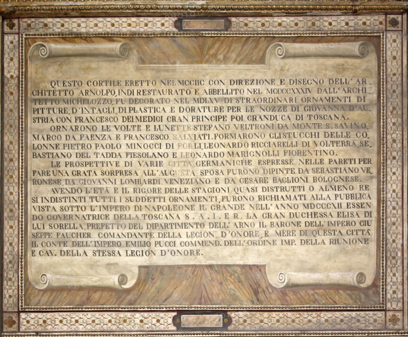 Latin inscription from the Palazzo Vecchio in Florence, Italy.