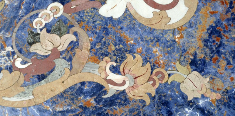 Detail from a 19th century marble table from Italy.