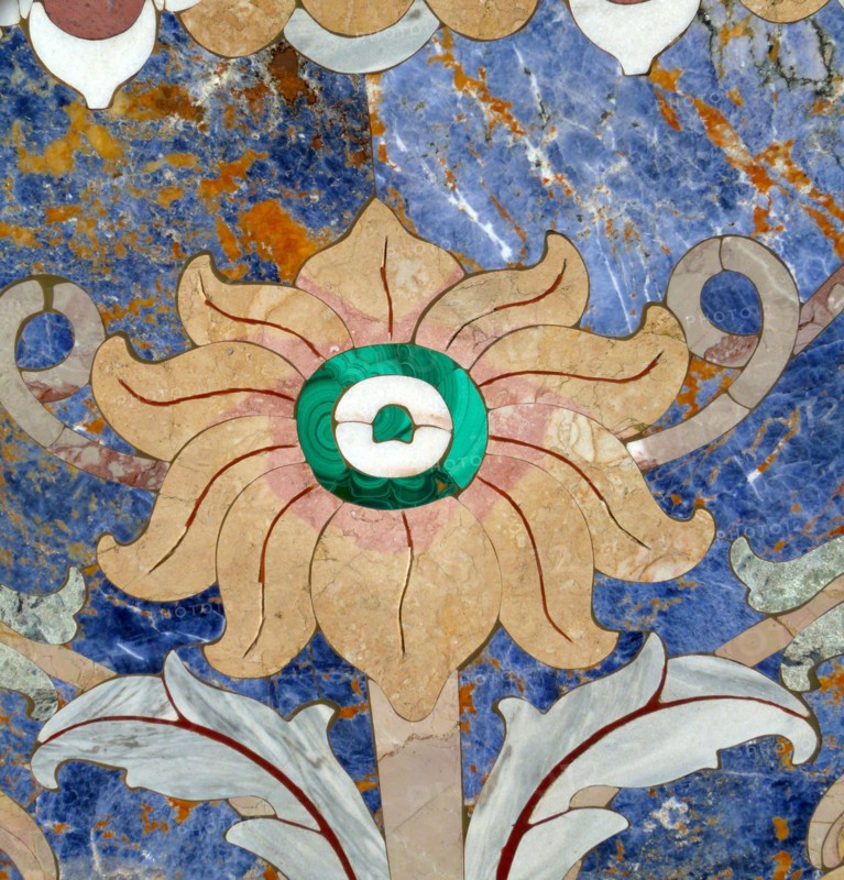 Detail from a 19th century marble table from Italy.