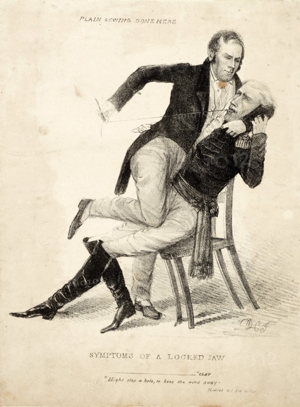 Political cartoon with Henry Clay and Andrew Jackson