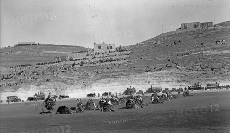 Prince Emir Saud's visit to Emir Abdullah in Amman, Transjordan 1935.