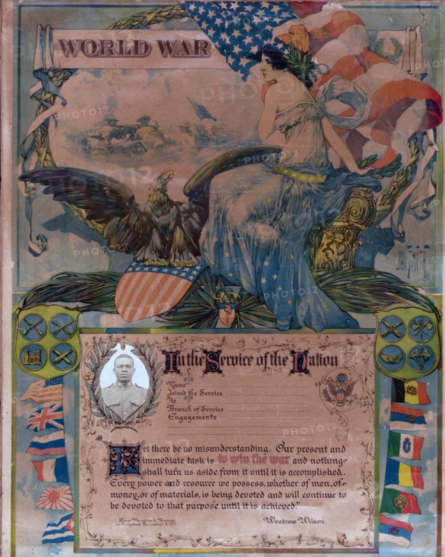 World War Propaganda poster 'in the service of the nation'