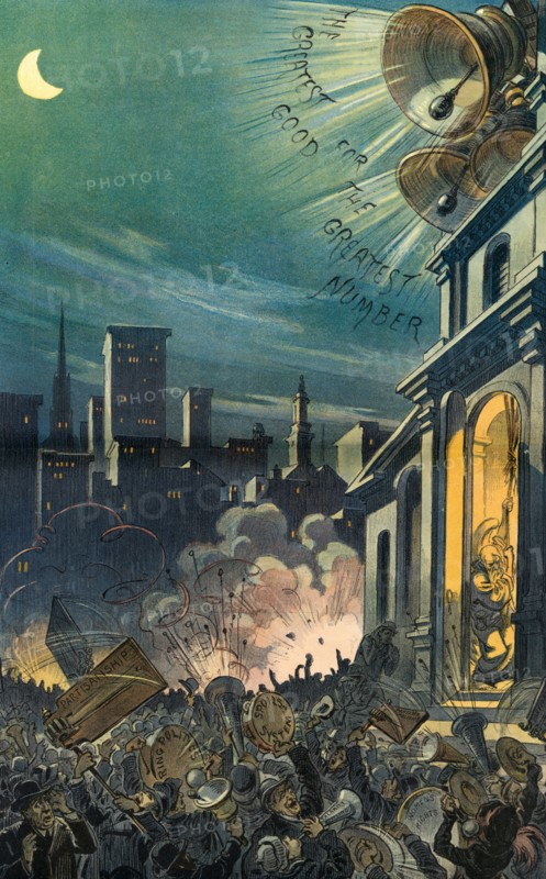 Satire about the New Years' Eve, 1910