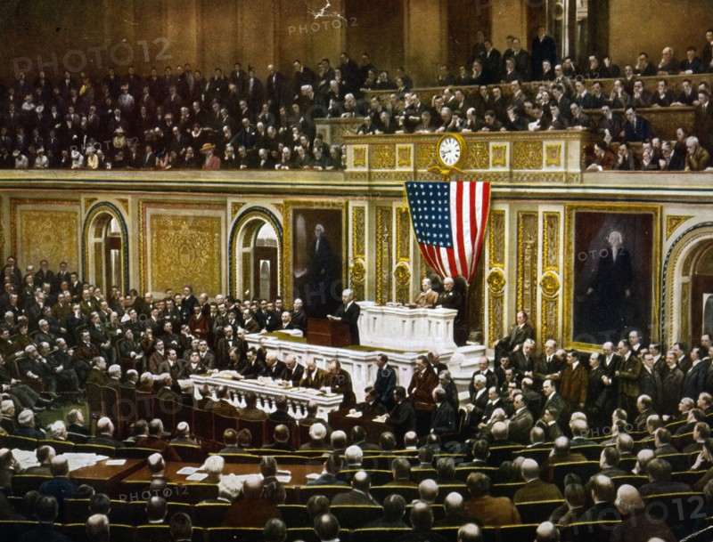 Woodrow Wilson déclare la guerre à l'Allemagne, 1917