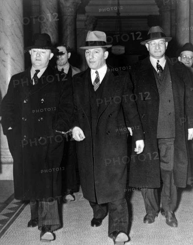Louis Lepke Buchalter handcuffed to J. Edgar Hoover
