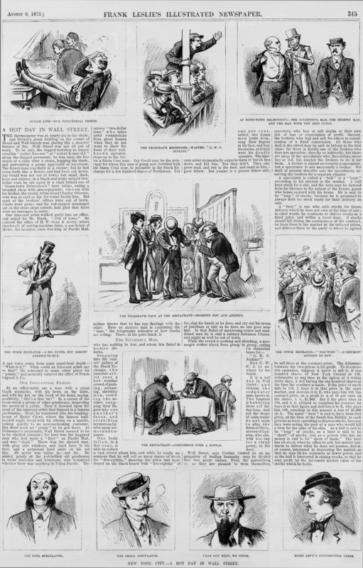 New York City, A hot day in Wall Street, 1873