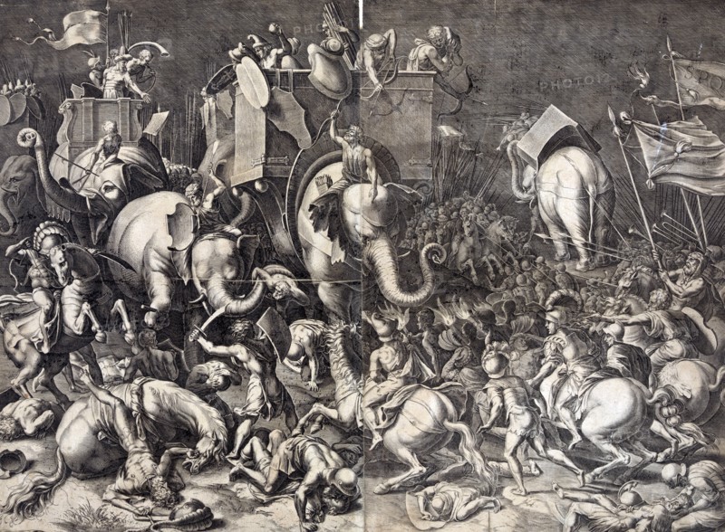 Scipio Africanus on horseback with Roman soldiers