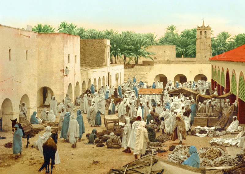Market, Biskra, Algeria Algeria, 1899