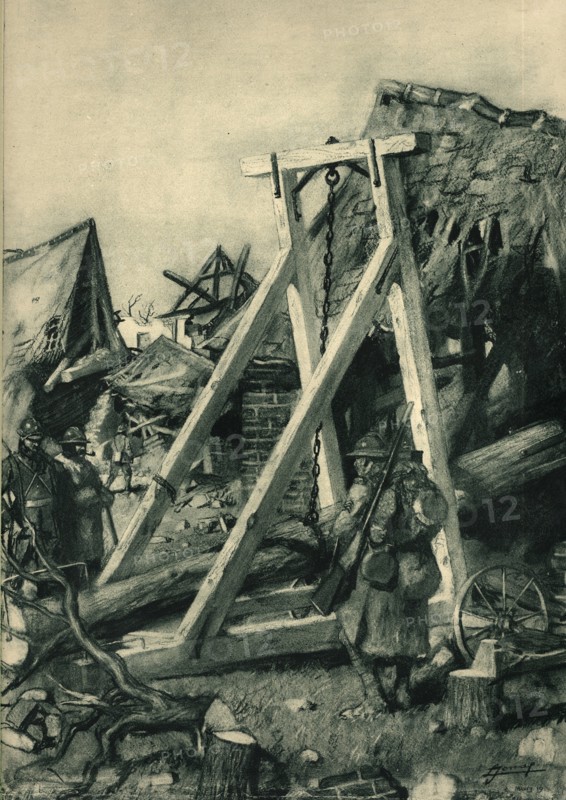 Bomb damage in Margny-aux-Cerises, 1917