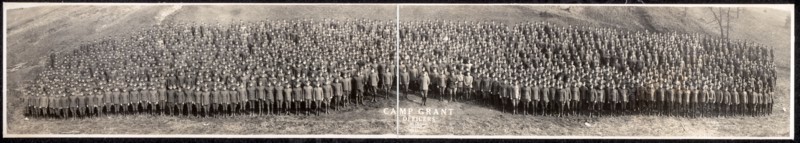 Photographic print of US Army Officers at Camp Grant preparing to transfer to Europe for war