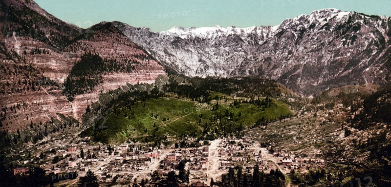 Photomechanical print of Ouray, Colorado