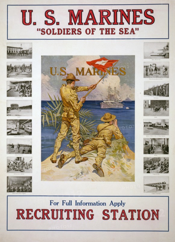 World War One US Marines enlistment Poster