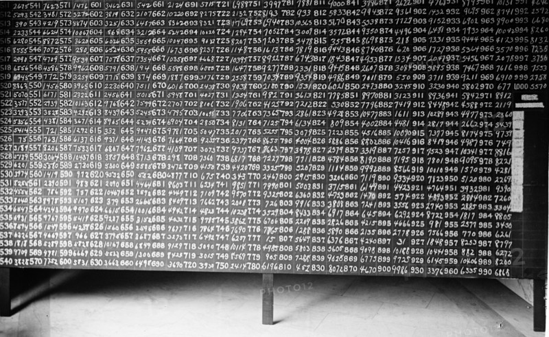 Copy of a World War One draft lottery board. USA