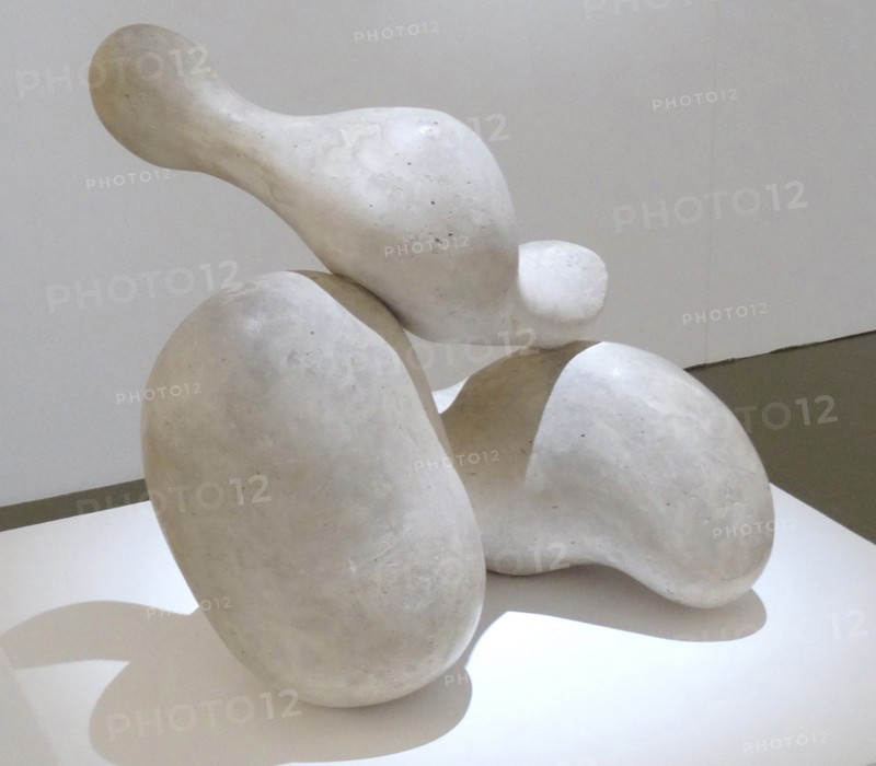 Plaster sculpture titled 'Human Concretion' by Jean Arp or Hans Arp
