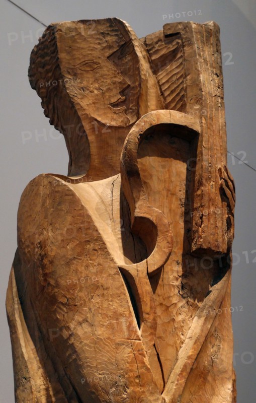 Elm wood sculpture titled 'Orpheus' by Ossip Zadkine