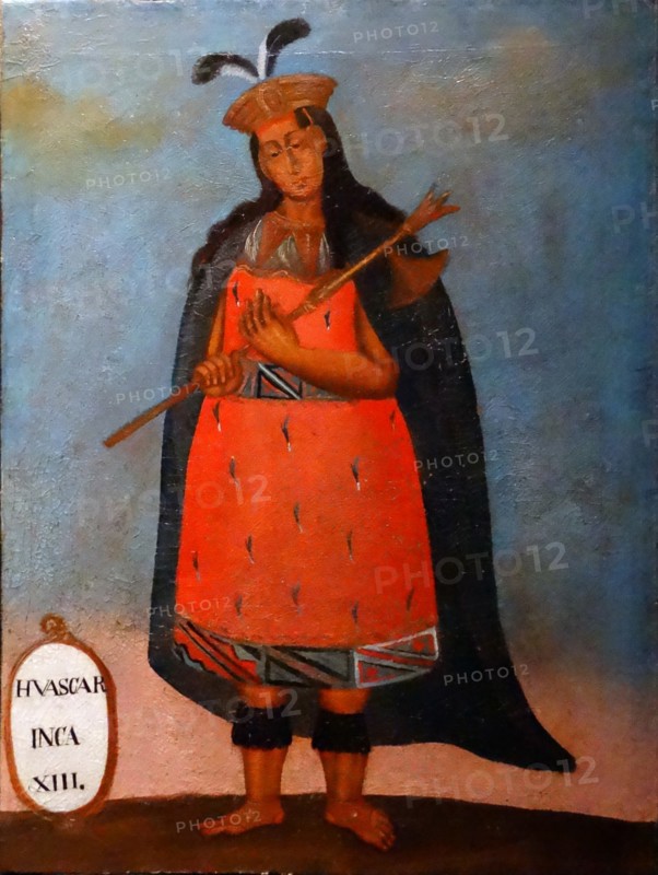 Spanish colonial portrait of the Inca King Huáscar Inca, 1503–1532.