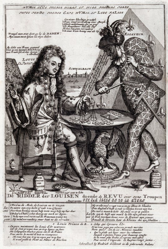 Print shows, on the left, Louis, Duke of Burgundy, identified as Louis Le Petit