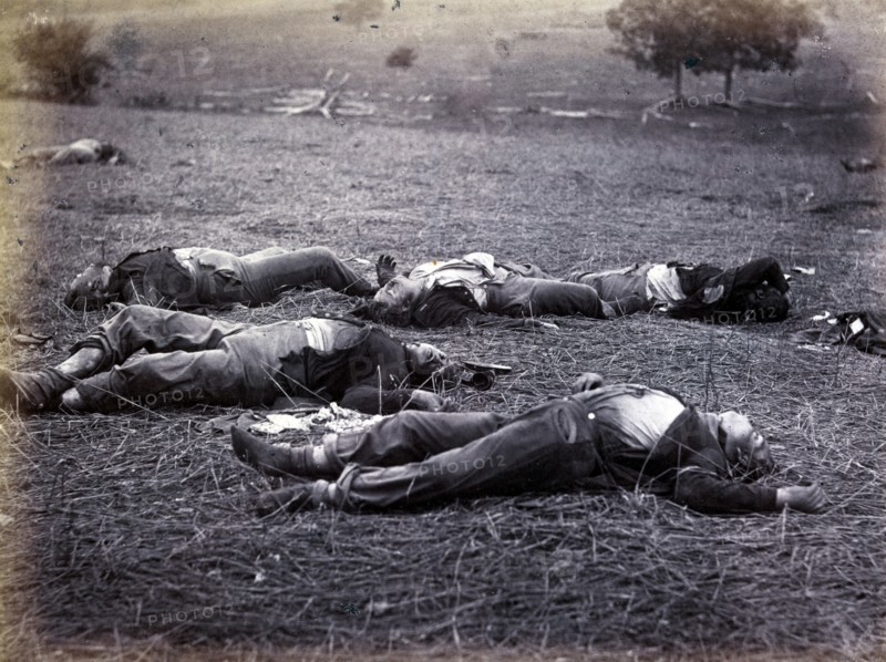 Bodies on the battlefield after the Battle of Gettysburg, July 1–3, 1863