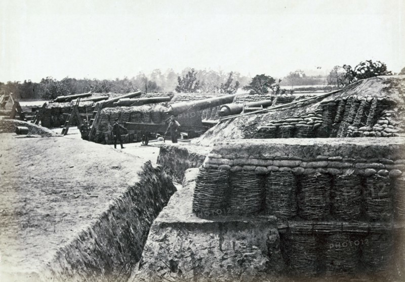 Union army battery at Yorktown 1862.