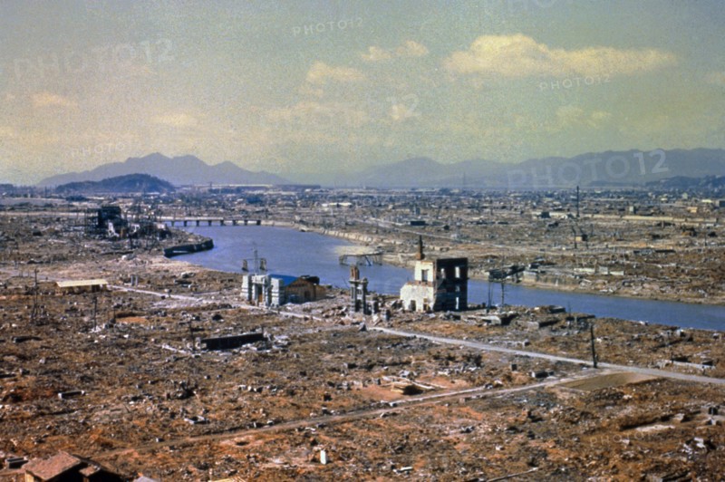 World War Two destruction after the atomic bomb was dropped on Hiroshima 1945
