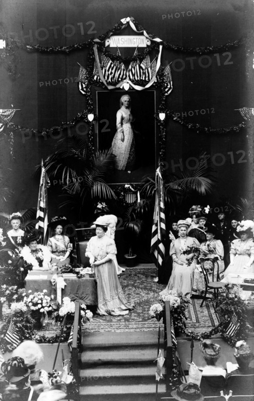 Photographic print of women on stage at the Daughter's of the American Revolution Convention
