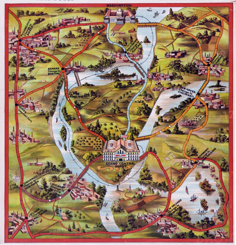 chromolithograph titled 'The Road to Washington'