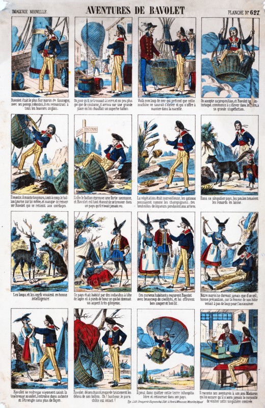 Hand-coloured comic titled 'Adventures de Baolet'