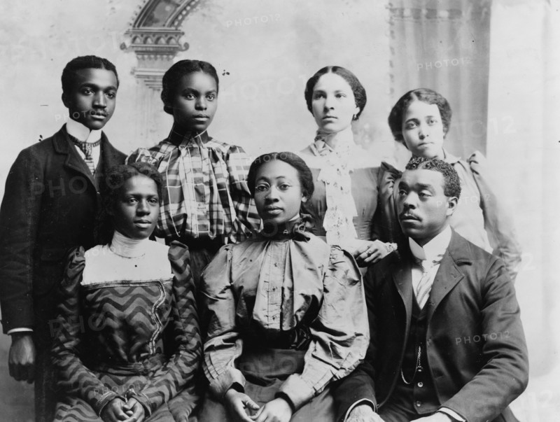 Roger Williams University, Nashville, Tenn. Norman Group portrait of African American students, facing front.