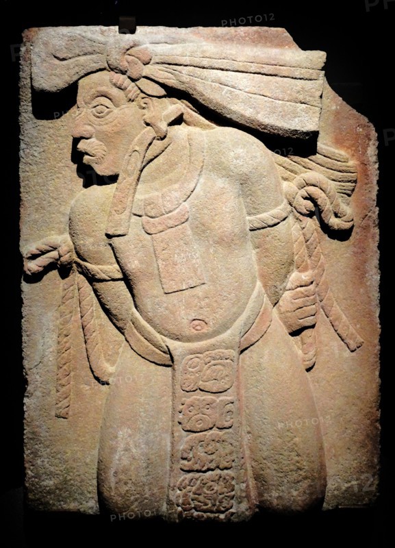 Mayan Stone relief depicting a prisoner.