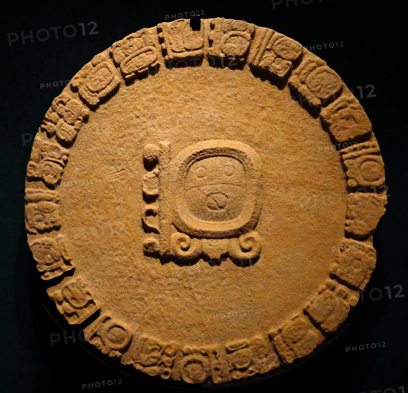 Mayan stone disk monument from Tonina