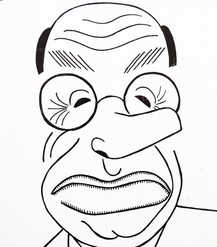 Caricature of Luis santullano (1879-1952). Spanish writer