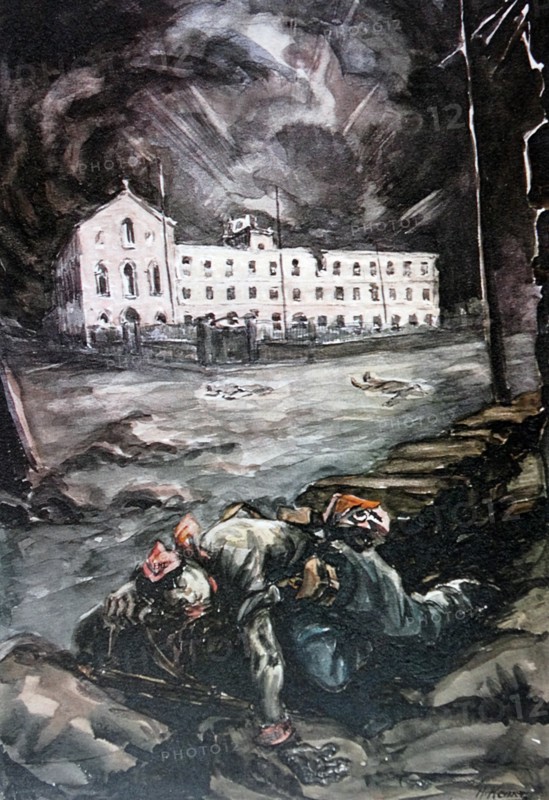 painting of the Siege of Gijón