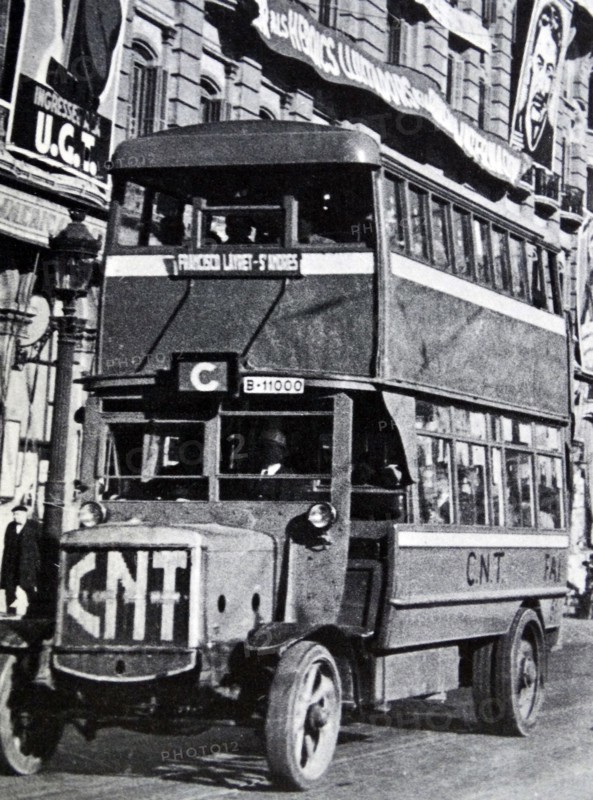 Spanish Bus under the authority of the CNT