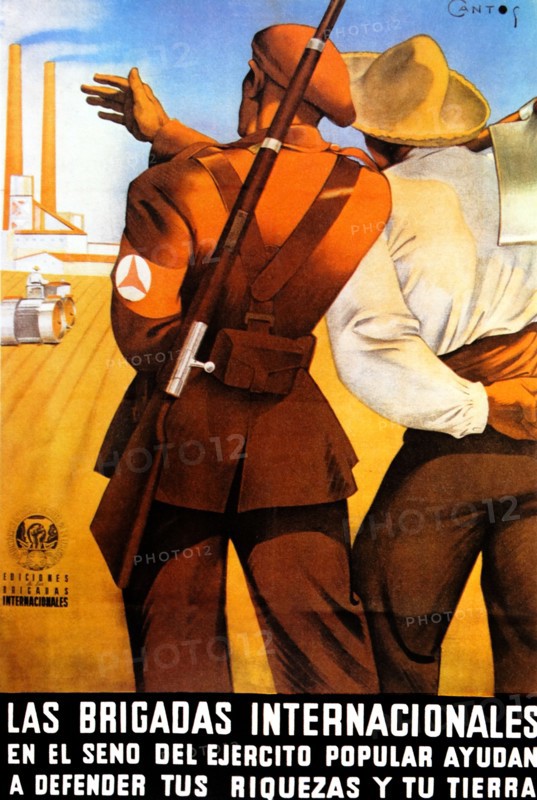 Spanish Civil War, International brigade, propaganda poster
