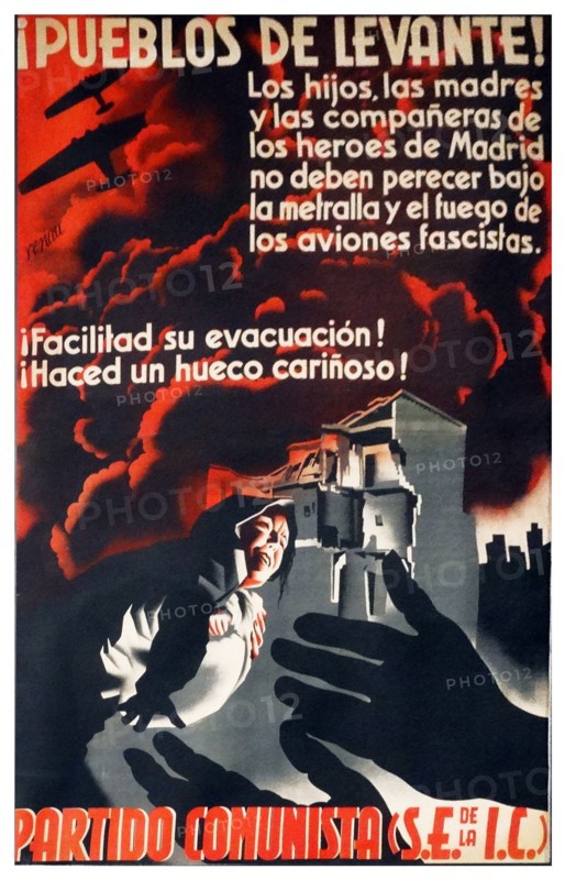 Spanish Civil War poster 'Pueblos de Levante!