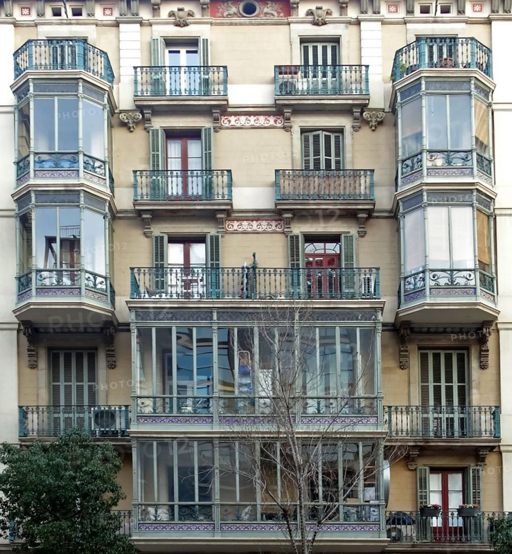 Façade of apartments of the early twentieth century, Barcelona, Spain