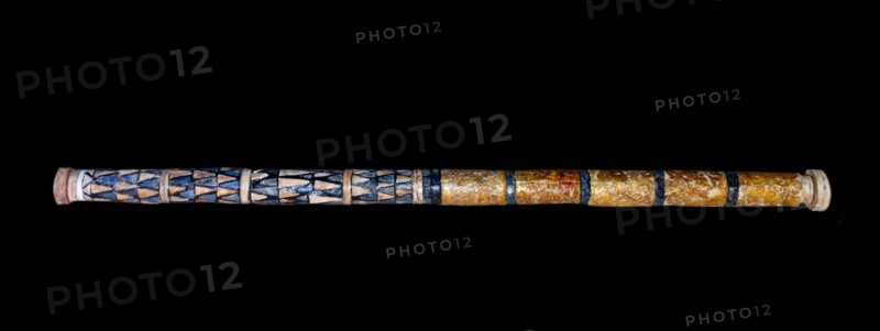 Assyrian sceptre or handle Inlaid with stone and shell