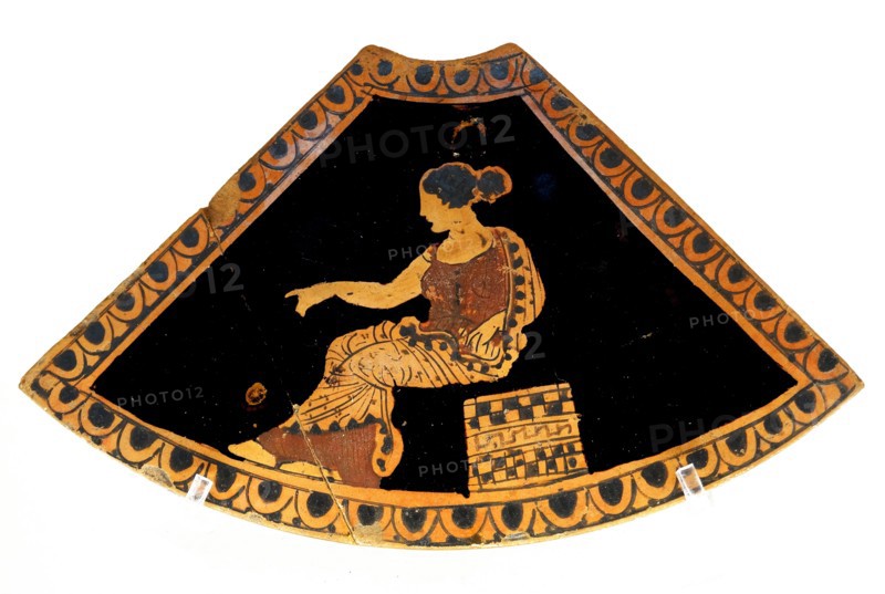 Greek, Red-figured lepaste (toilet box)