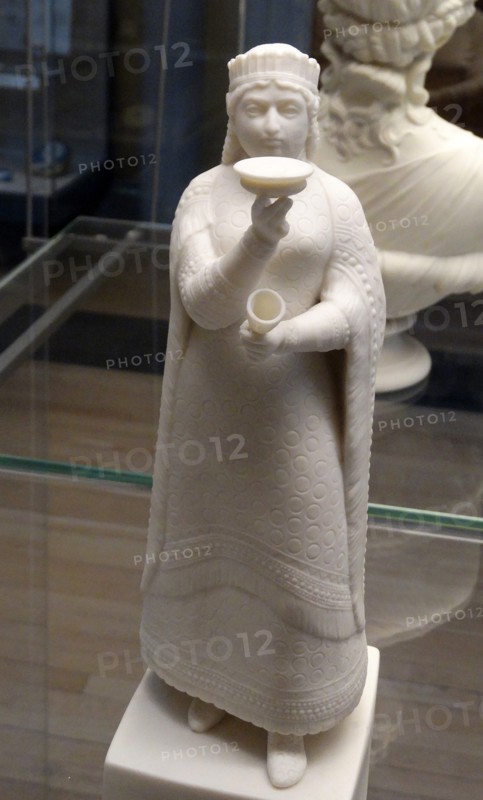 Assyrian-style reproduction in white porcelain