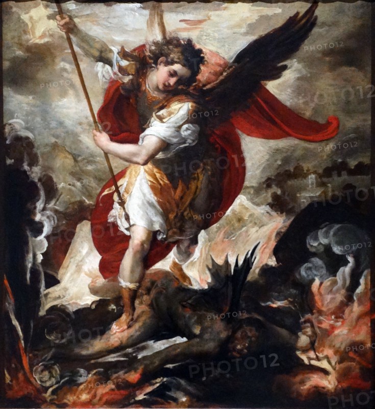 Saint Michael the Archangel defeats Lucifer by Francesco Maffei, 1656