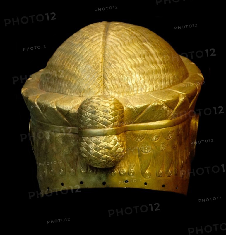 Electrotype of gold helmet of Meskalamdug; Early Dynastic III. 2600BC Royal Cemetery at Ur, Iraq.