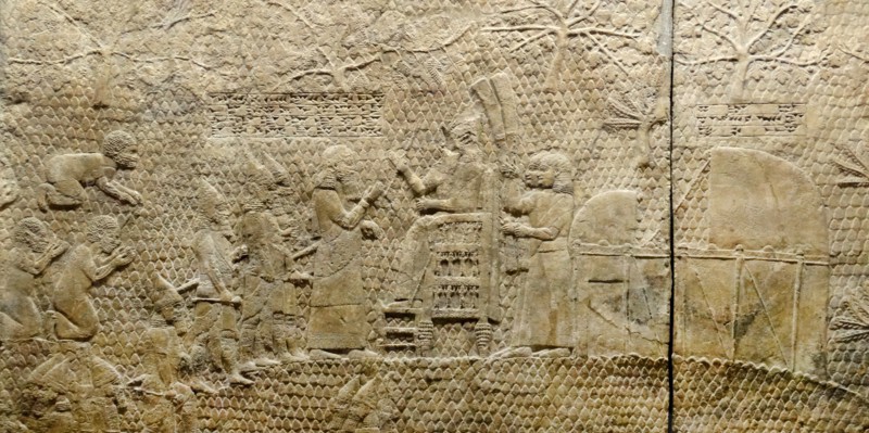 Sennacherib watches the capture of Lachish. Assyrian relief, about 700-692 BC From Nineveh