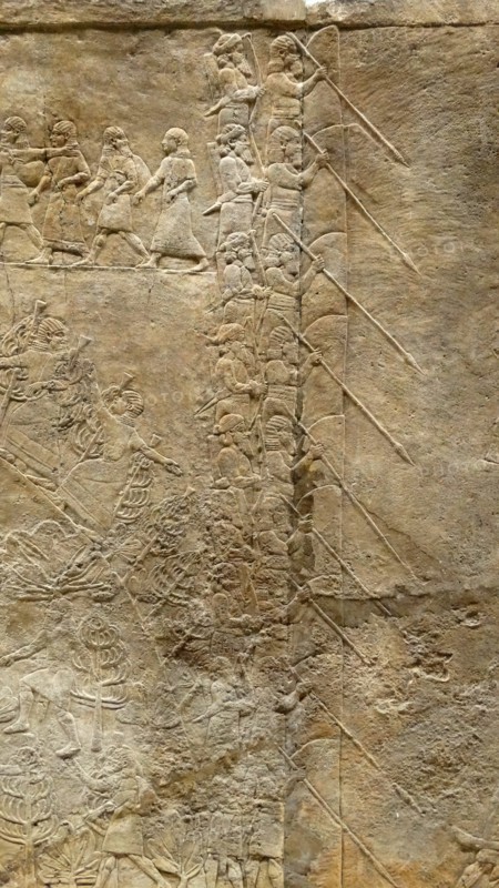 Relief depicting Courtiers watching lion hunts Assyrian, about 645-635 BC From Nineveh, North Palace. Assyrian, about 645-635 BC