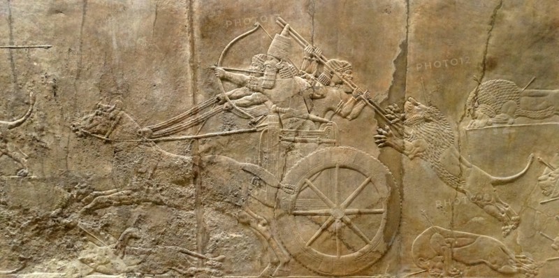 Relief depicting The royal lion hunt. Assyrian, about 645-635 BC From Nineveh